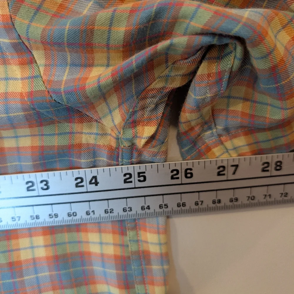 GANT Heritage Twill Plaid Short Sleeve Button Up Shirt Men's Large Vintage - Picture 9 of 9
